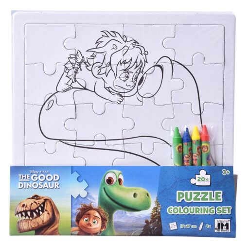 Puzzle omaľovánka Dobrý dinosaurus