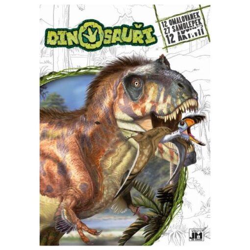 Omaľovánka A4 s 27 samolepkami Dinosaury - Oma & Luj