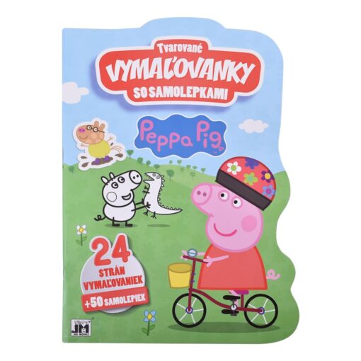 Tvarová omaľovánka A4 s 50 samolepkami Prasiatko Peppa - Oma & Luj