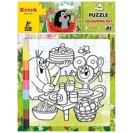 Puzzle omaľovánka Krtko - Oma & Luj