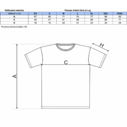 Veľkostná tabuľka Pánske tričká - Oma & Luj