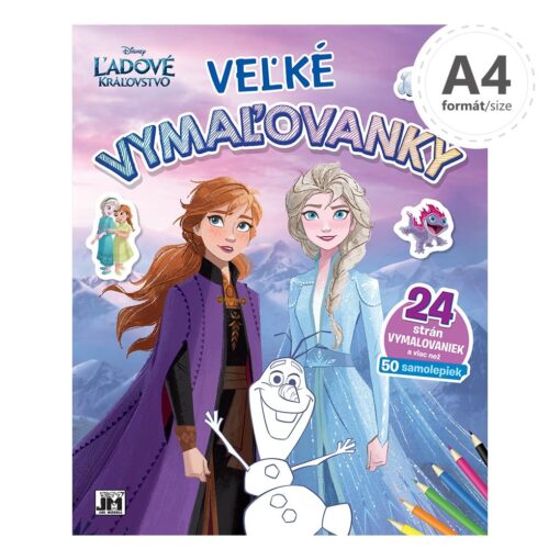 Veľké vymaľovánky Ľadové kráľovstvo s 50 samolepkami - Oma & Luj