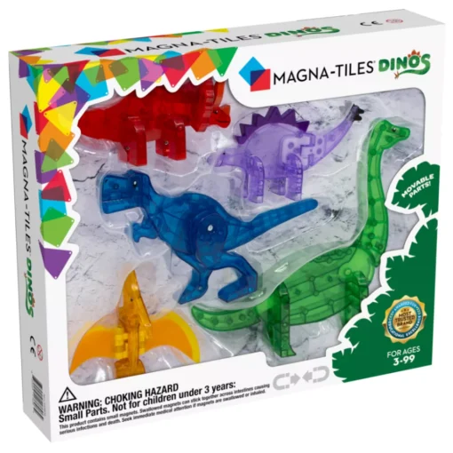 Magnetická stavebnica Magna Tiles Dinos 5 dielov-Oma & Luj